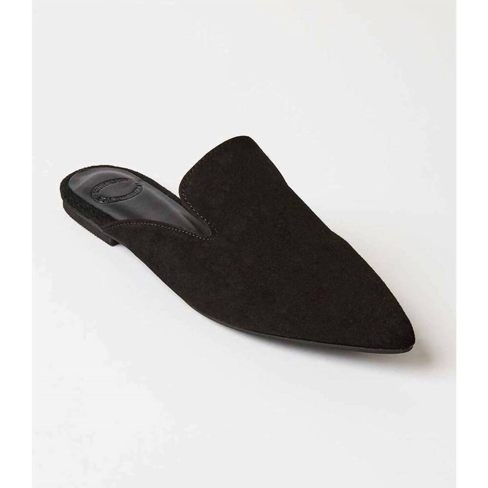 NEW CHRISTINA CHRISTI women's suede leather mules in black